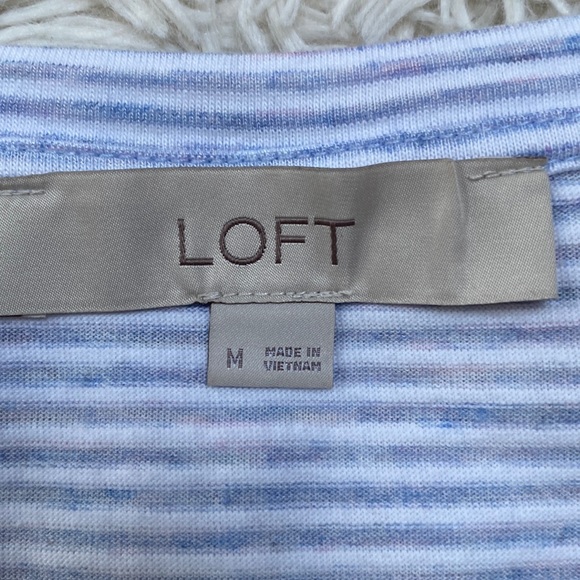 Loft Scoop Neck Striped Top ๐ Gray & White - Picture 15 of 16